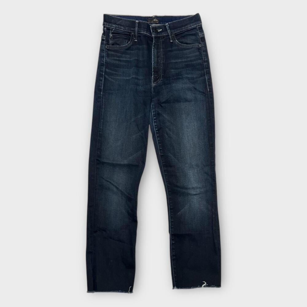 MOTHER High Waisted Rascal Ankle Snippet in Night Owl Size 25